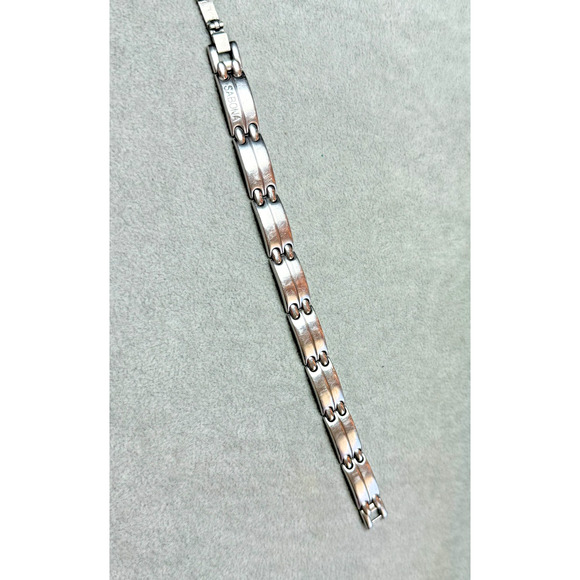 Sabona of London 338 Executive Sport Silber Magnetic 7.5" Bracelet Silver Tone - Picture 2 of 5